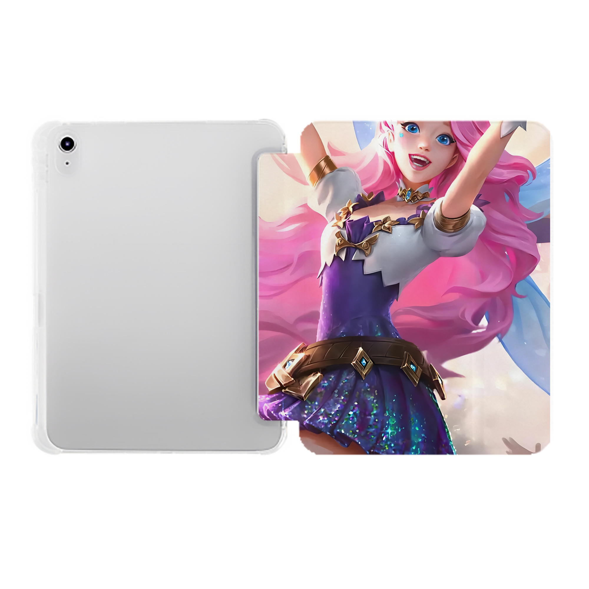 （画像用） リーグ・オブ・レジェンド League of Legends LOL IPad ケース ペン収納付き 三つ折りスタンド PUレザー×シリコン 対応機種9.5/10.5/10.9インチ
